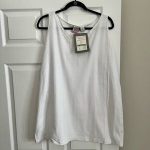 White Lace Trim Tank Top